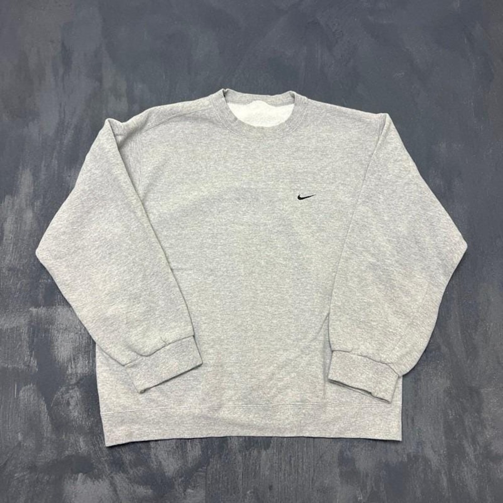 Vintage Nike Sweatshirt Mens Large Gray 1990s Check Swoosh